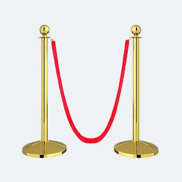 Gold Stanchion with Velvet Rope